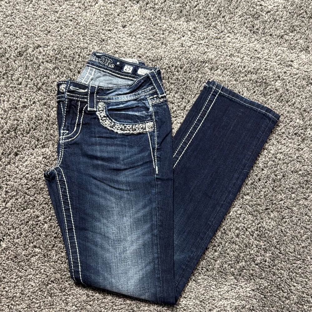 Miss Me Mid Rise Crop Capri / Ankle Length Straight